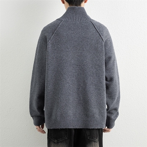 25881-P68秋季时尚立领毛衣开衫男男针织衫纯色立领夹克外套图片
