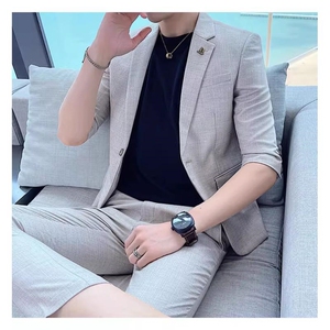 24年夏季薄款西装两件套礼服套装男装西服套装1012-W2101-P195图片