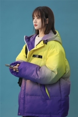 XZ-230-1MY53中性风简约百搭轻奢扎染渐变休闲连帽棉服P128控158，男装棉衣，星座230-1