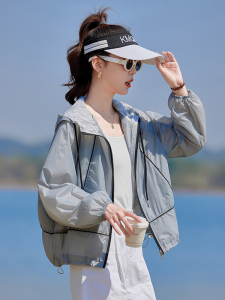 夏季冰丝防晒衣女拼色2026新款小个子防紫外线休闲开衫外套涂层型图片
