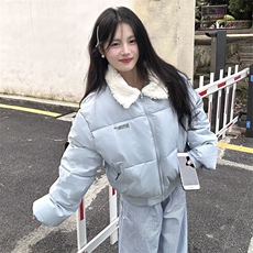 A553-P88冬季翻毛领设计感棉服外套，男装棉衣，星座911