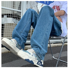 夏男牛仔裤纯色直筒宽松休闲长裤大码S-5XLNK5080P30，男装牛仔裤，星座1013-1