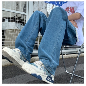 夏男牛仔裤纯色直筒宽松休闲长裤大码S-5XL NK5080 P30图片