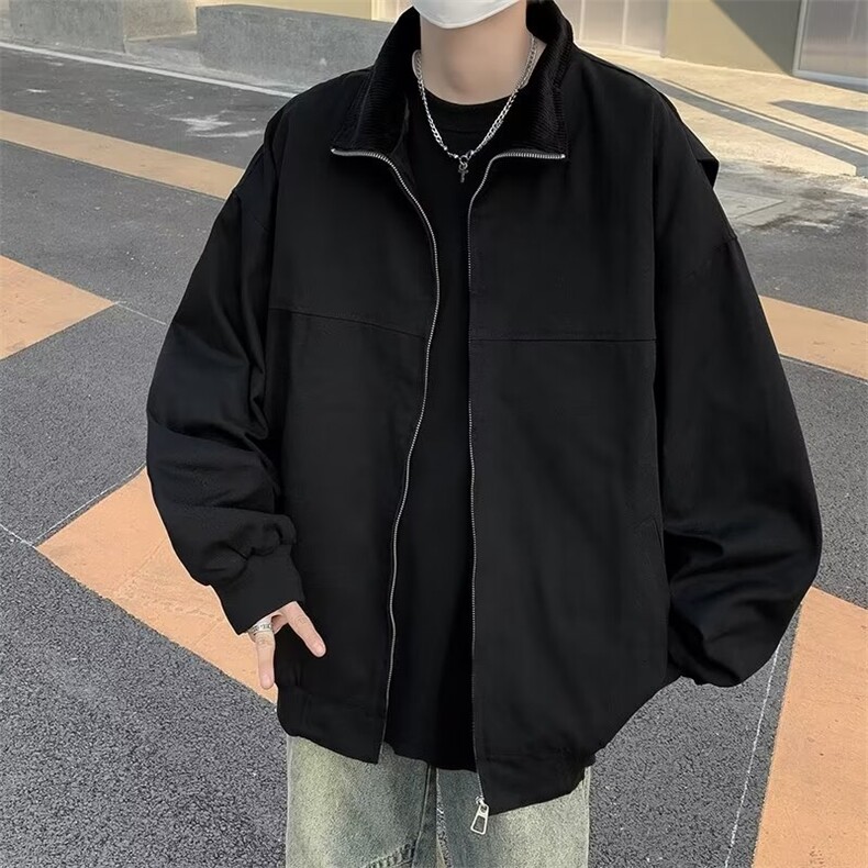 外套男春秋新款设计感小众高街潮牌宽松上衣休闲工装夹克 Y6609图片