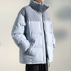 冬季青少年灯芯绒立领拼接外套休闲百搭面包服棉服5302-P78图片
