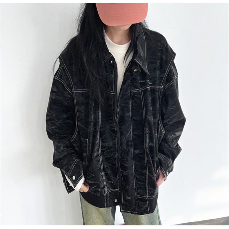 现货不缺货假两件水洗夹克百搭美式外套1209-1-JK17-P108，男装夹克，星座1209-1