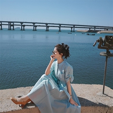 2021夏季新款法式复古收腰气质仙女连衣裙012-Q202，女装连衣裙，金十上