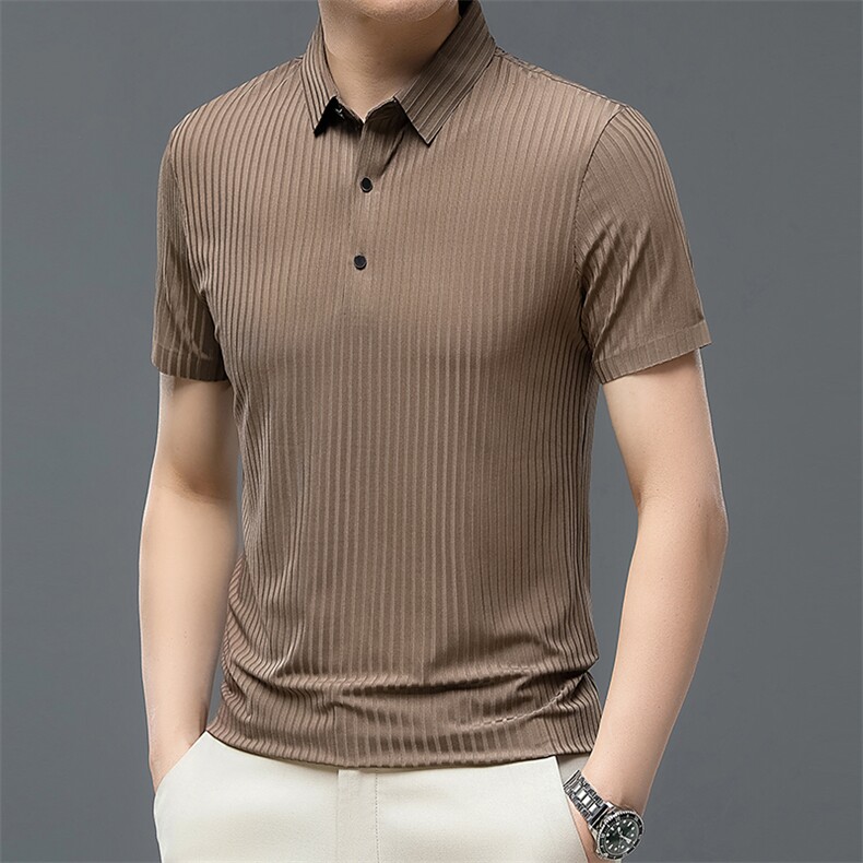 夏季短袖T恤男士高级感无痕新款翻领Polo衫休闲冰丝上衣潮，男装Polo衫，电商B212（原钱塘6029）