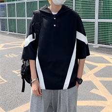 2023春夏季新款连帽短袖t恤男宽松打底上衣G887P33，男装T恤，星座1116-2