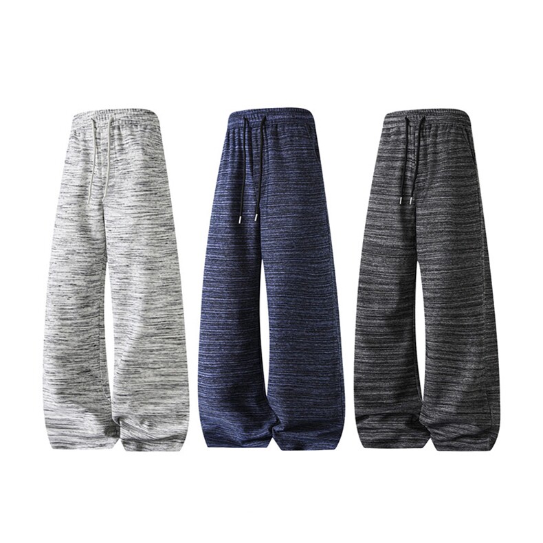美式横条纹弯刀卫裤新款春秋季运动裤子男女情侣港风宽松直，男装休闲裤，星座302B-3