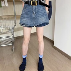 破洞毛边A字牛仔短裤女欧洲站2025夏装新款欧货女装阔腿裤裙裤潮，男装牛仔裤，星座1210-1