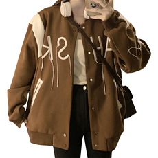 美式潮牌情侣设计感夹克宽松复古重工刺绣棒球服外套女男C387-90，男装夹克，星座911-2(原星座613-2）