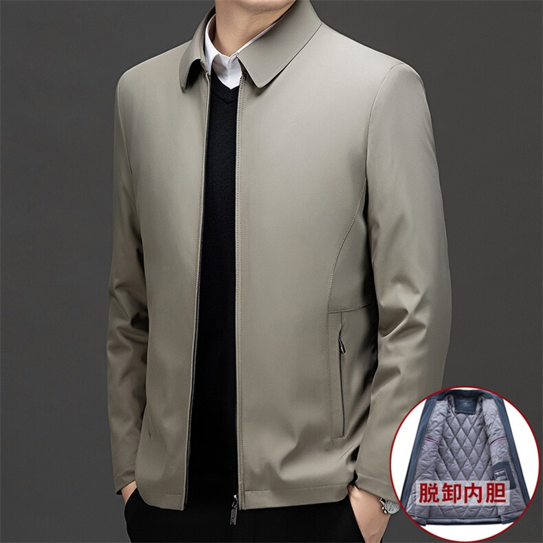 可脱卸棉衣男士夹棉外套中老年爸爸装秋冬季加厚行政夹克棉服棉袄,男装夹克,电商B212（原钱塘6029）