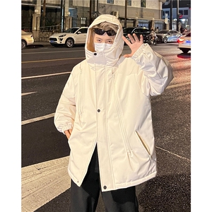 秋冬款加厚保暖连帽宽松棉衣机能风百搭棉服A061-AJ00492-特P75图片