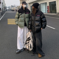 港风街景休闲字母印花情侣PU皮棉服A247-MY84013特批115控168，男装棉衣，电商A247