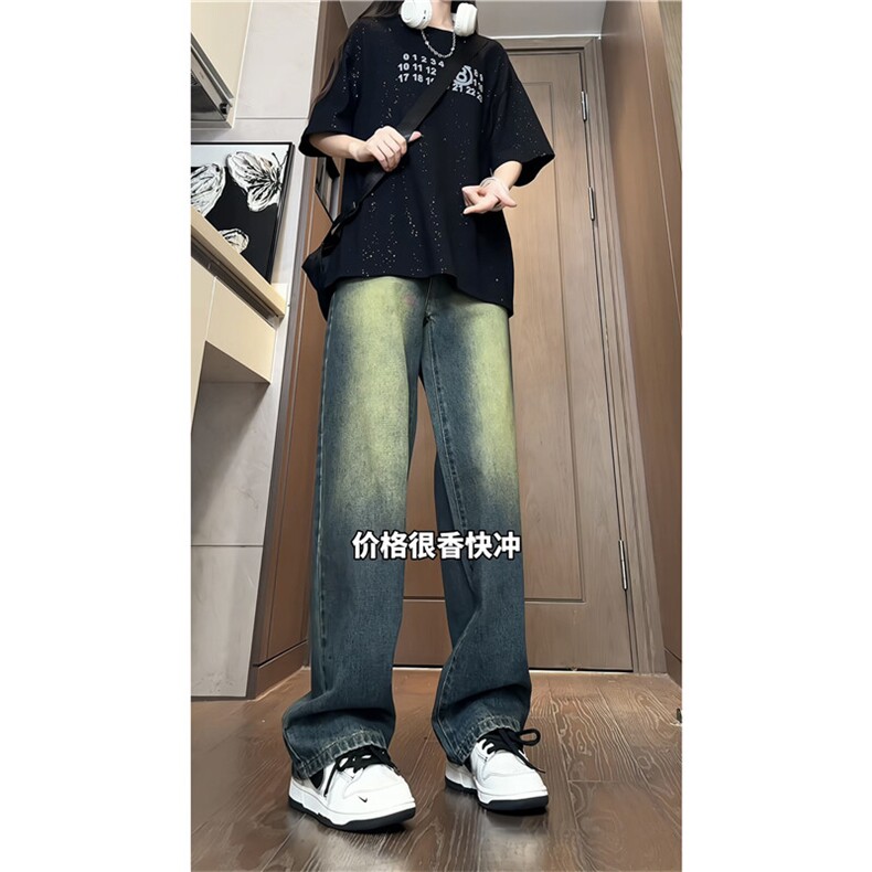 k1093-p45-控68M-5XL现货oversizecleanfit风牛仔裤大码渐变,男装牛仔裤,星座116