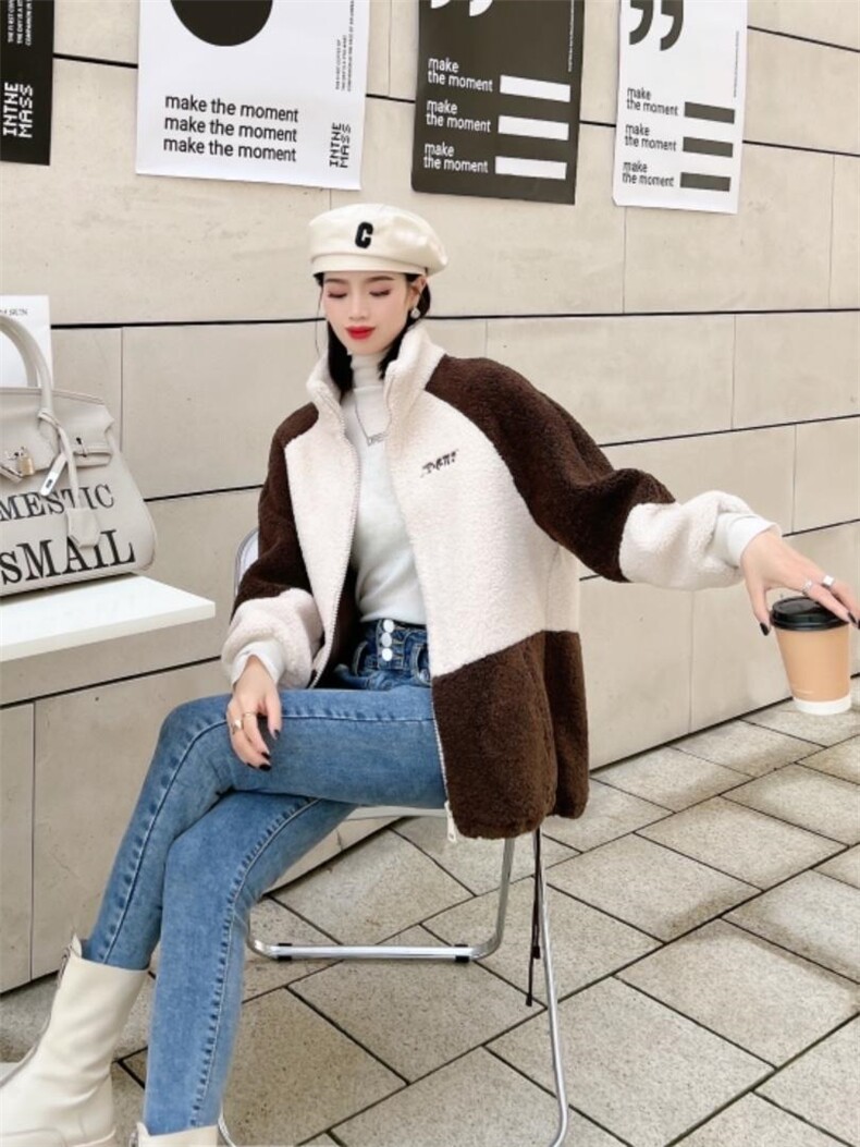 皮毛一体休闲外套，其它，莲佳妮