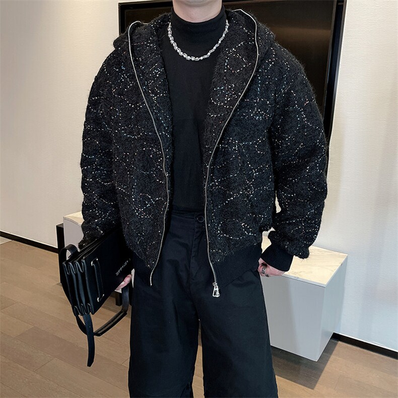冬季高端美式夹棉加厚连帽夹克男休闲情侣拉链棉服外套男M156P165图片