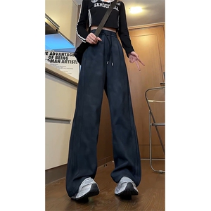 脏脏裤扎染休闲卫裤潮牌褶皱大码宽松直筒长裤504-K862-P50控78