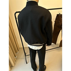 高级感黑色棒球服开衫外套2025年初春秋冬季新款休闲百搭夹克，男装夹克，星座601-1