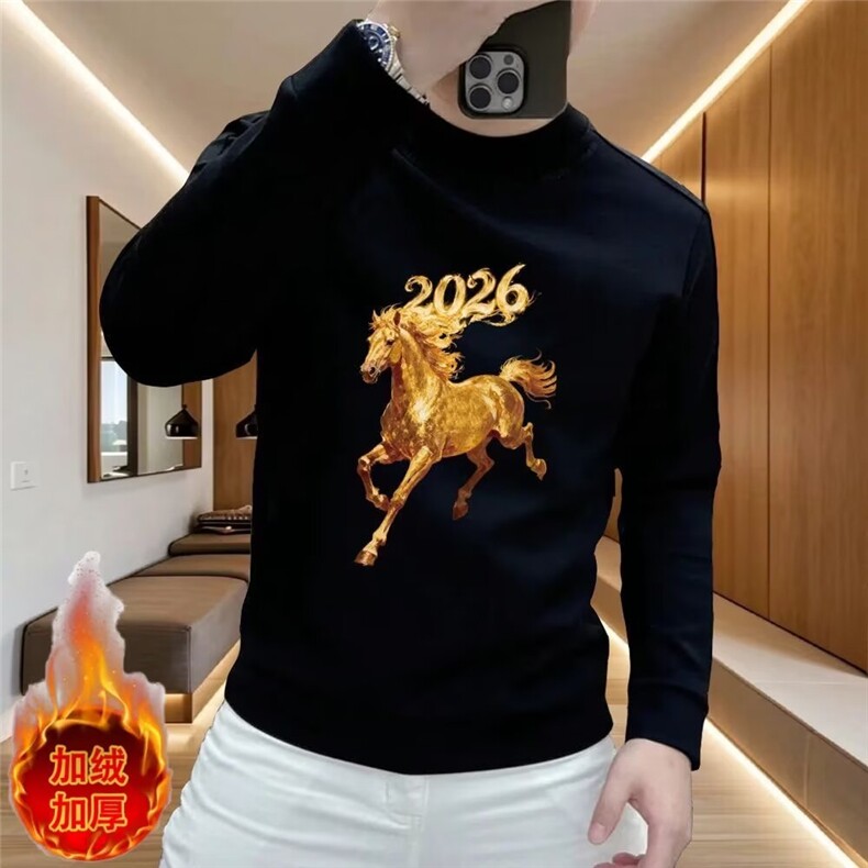 1506-1/WV11591/P38印花秋冬卫衣男新款圆领宽松上衣chic港风潮流，男装卫衣，星座1506-1