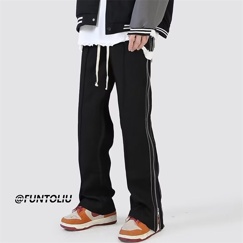 重磅美式复古宽松直筒休闲裤男春秋款潮牌休闲裤XH91-P49图片