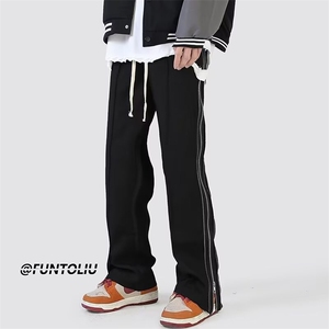 重磅美式复古宽松直筒休闲裤男春秋款潮牌休闲裤XH91-P49图片