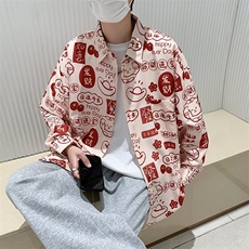 衬衫男韩版潮流高街帅气字母2024春夏季新款ins宽松外套CY061-P30，男装衬衫，星座412