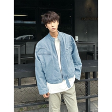 【有货】冰川蓝立领外套男高级感痞帅春秋工装夹克JK7703CC-特P65，男装夹克，星座1007（原301D）