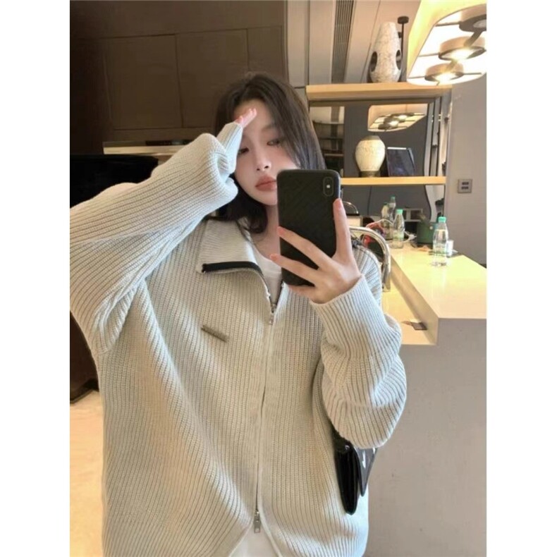 秋冬韩版时髦复古高级感禁欲系慵懒风毛衣宽松V领套头针织衫，男装针织衫/毛衣，星座506A