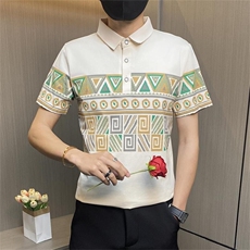 PL014-特P35控55社会小伙翻领Polo衫男士短袖t恤男潮牌潮流休闲半，男装Polo衫，电商D310B