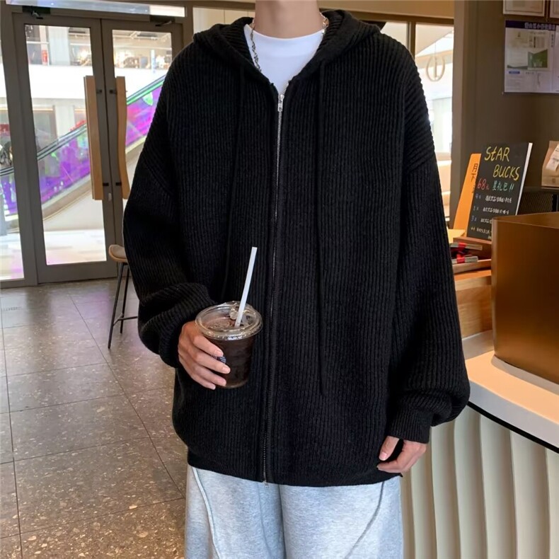 日系文艺港风毛衣男春秋季休闲百搭潮流长袖外套,男装针织衫/毛衣,星座716-2