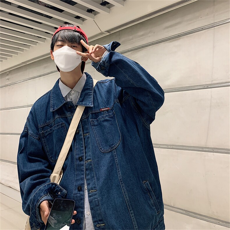 复古牛仔外套男春季新款高街痞帅上衣宽松潮流翻领夹克JK1015-P68,男装夹克,星座1103-3