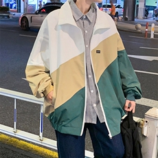 撞色外套男春秋韩版潮流百搭宽松夹克休闲外穿立领上衣W1194-P50，男装夹克，星座512-2