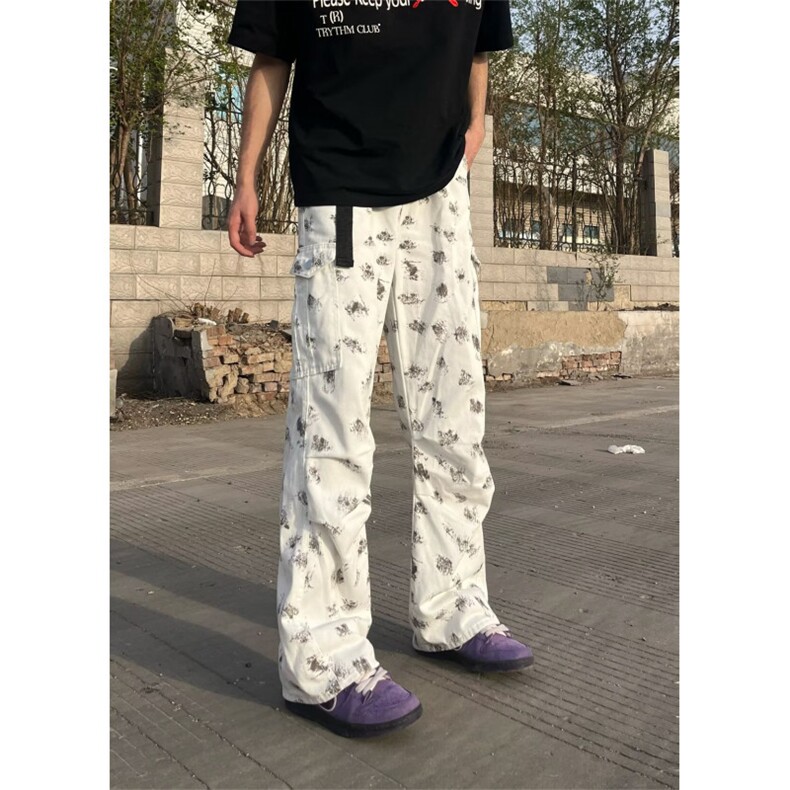 2026美式高街伞兵工装漆点长裤子痞帅高级感牛仔裤K71176-P50网图,男装牛仔裤,电商B245