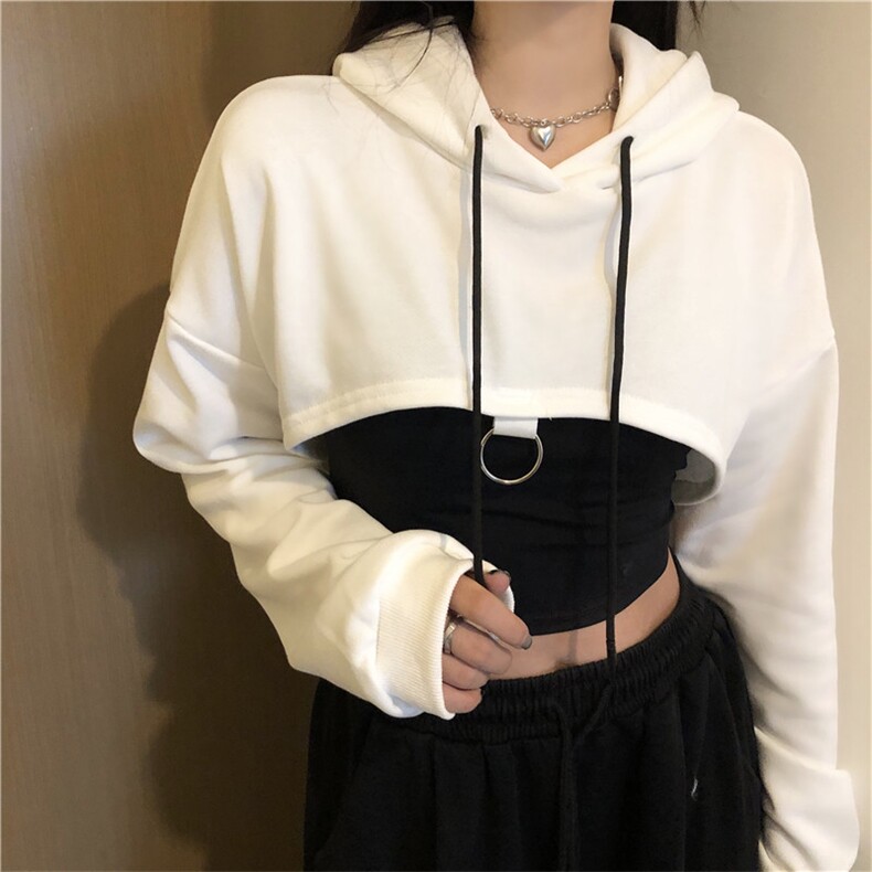 短款罩衫俏皮感小短款卫衣显腿长连帽上衣W0336-P47,女装卫衣/绒衫,星座910-1