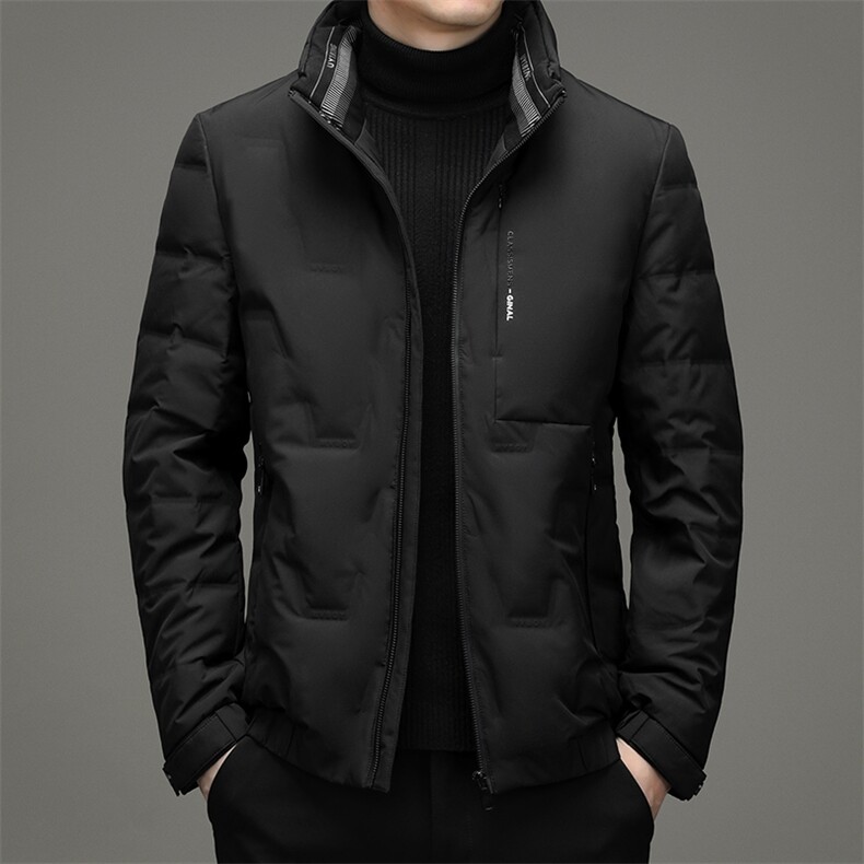 冬季新款加厚保暖立领羽绒服男装中年商务休闲上衣鸭绒外套男装,男装羽绒服,电商B212（原钱塘6029）