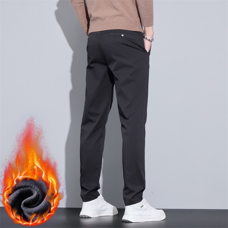高端加绒加厚休闲裤韩版修身小西裤男装裤子秋冬D189-P50加绒P55，男装西裤，星座509