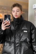 港风2025冬装宽松皮棉衣冬季宽松棉服袄情侣加厚外套男S271-P128，男装棉衣，电商A233-1