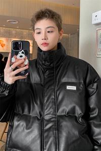 港风2025冬装宽松皮棉衣冬季宽松棉服袄情侣加厚外套男S271-P128图片