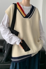 仓库大货秋冬不规则马甲男针织衫男套头针织衫毛衣MJ003-P55，男装针织衫/毛衣，电商A059
