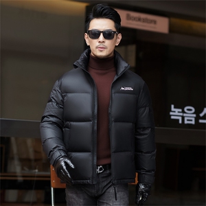 冬季白鸭绒加厚蓬松男羽绒服短款中青年休闲保暖简约防寒外套男装图片
