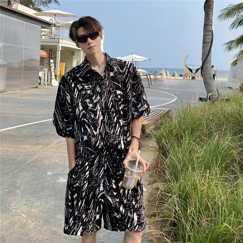 线条字母套装TZ77820特P45衬衫DCS77821特P27DK77822特P18套装控,男装衬衫,星座227-7