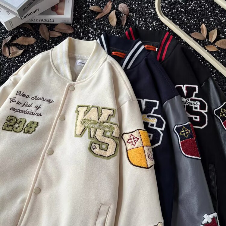 美式复古棒球服男女春秋款重磅刺绣vintage2025夹克宽松洋气外套,男装夹克,星座218-8
