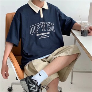 夏季潮男士短袖t恤男潮流上衣情侣半袖体恤POLO衫T5554P30图片