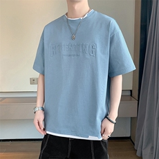 夏季短袖纯色店主风t恤休闲时尚百搭短袖t恤男TC3022-P25，男装T恤，星座717