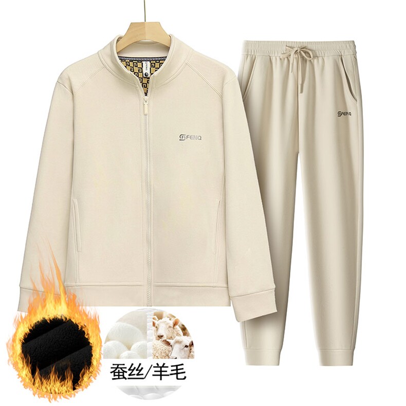 秋冬男士套装含羊毛加绒运动服长袖拉链宽松卫衣长裤两件套,男装卫衣,钱塘6003（原4033）