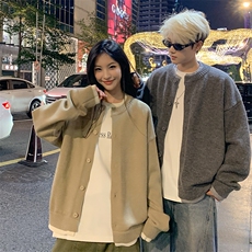 美式潮牌情侣假两件纽扣设计毛衣开衫针织衫MY39-P78，男装针织衫/毛衣，星座308B-2