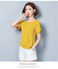 衬衫2021年时尚气质百搭短袖韩版简约优雅潮流，女装衬衫，超帛