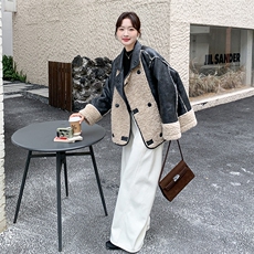 韩系双面穿皮毛一体环保羊羔毛加厚外套F692-P215-K298，女装毛呢外套，2C255